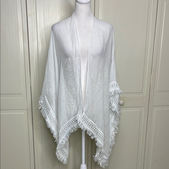 Steve Madden Sweaters - Steve Madden Women’s White Open Front Cardigan White One Sz Coverup Beach Pool